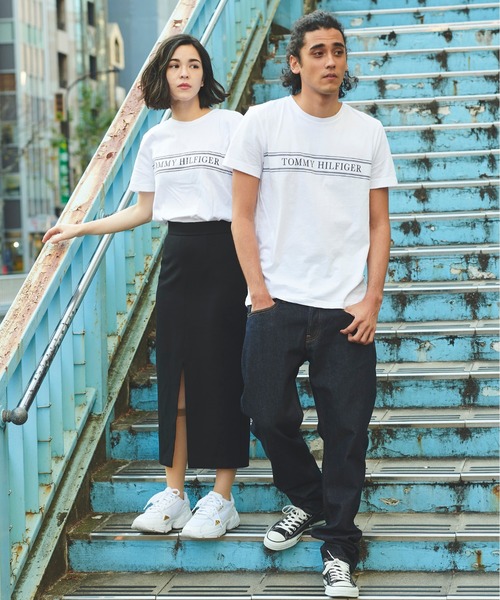 TOMMY HILFIGER（トミーヒルフィガー）の「【オンライン限定】ロープ ストライプ ロゴ Tシャツ ロゴ Tee カットソー カジュアル 半袖 Tシャツ（Tシャツ/カットソー・メンズ・ライトブルー/ネイビー/ホワイト・LARGE/MEDIUM/SMALL/X-LARGE）」の12枚目の写真