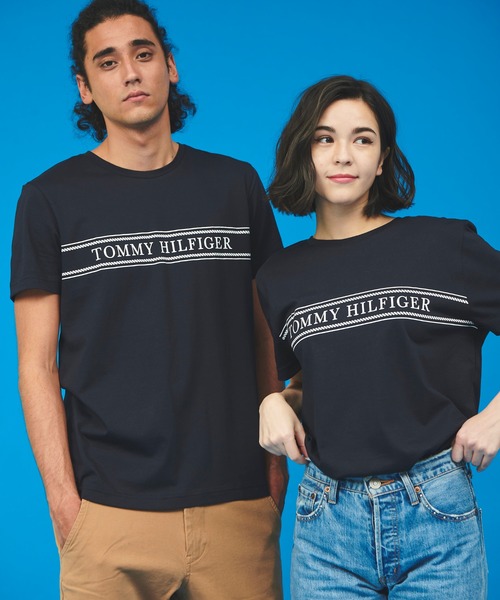 TOMMY HILFIGER（トミーヒルフィガー）の「【オンライン限定】ロープ ストライプ ロゴ Tシャツ ロゴ Tee カットソー カジュアル 半袖 Tシャツ（Tシャツ/カットソー・メンズ・ライトブルー/ネイビー/ホワイト・LARGE/MEDIUM/SMALL/X-LARGE）」の13枚目の写真