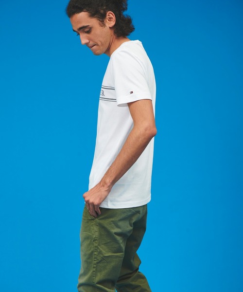 TOMMY HILFIGER（トミーヒルフィガー）の「【オンライン限定】ロープ ストライプ ロゴ Tシャツ ロゴ Tee カットソー カジュアル 半袖 Tシャツ（Tシャツ/カットソー・メンズ・ライトブルー/ネイビー/ホワイト・LARGE/MEDIUM/SMALL/X-LARGE）」の19枚目の写真