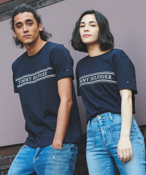 TOMMY HILFIGER（トミーヒルフィガー）の「【オンライン限定】ロープ ストライプ ロゴ Tシャツ ロゴ Tee カットソー カジュアル 半袖 Tシャツ（Tシャツ/カットソー・メンズ・ライトブルー/ネイビー/ホワイト・LARGE/MEDIUM/SMALL/X-LARGE）」の20枚目の写真