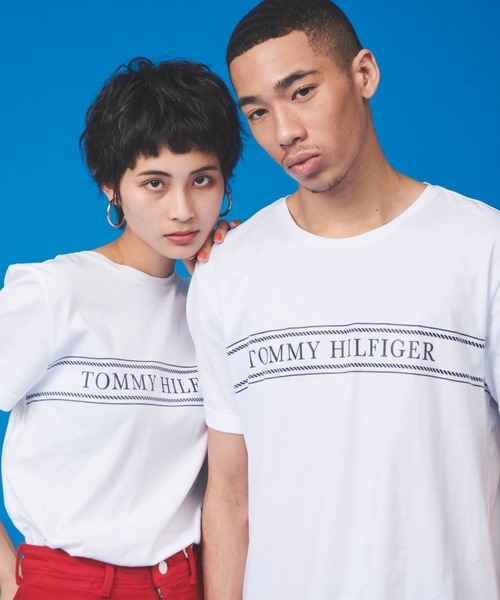 TOMMY HILFIGER（トミーヒルフィガー）の「【オンライン限定】ロープ ストライプ ロゴ Tシャツ ロゴ Tee カットソー カジュアル 半袖 Tシャツ（Tシャツ/カットソー・メンズ・ライトブルー/ネイビー/ホワイト・LARGE/MEDIUM/SMALL/X-LARGE）」の9枚目の写真