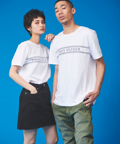 TOMMY HILFIGER（トミーヒルフィガー）の「【オンライン限定】ロープ ストライプ ロゴ Tシャツ ロゴ Tee カットソー カジュアル 半袖 Tシャツ（Tシャツ/カットソー・メンズ・ライトブルー/ネイビー/ホワイト・LARGE/MEDIUM/SMALL/X-LARGE）」の11枚目の写真