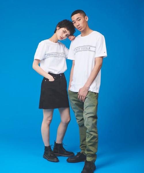 TOMMY HILFIGER（トミーヒルフィガー）の「【オンライン限定】ロープ ストライプ ロゴ Tシャツ ロゴ Tee カットソー カジュアル 半袖 Tシャツ（Tシャツ/カットソー・メンズ・ライトブルー/ネイビー/ホワイト・LARGE/MEDIUM/SMALL/X-LARGE）」の10枚目の写真