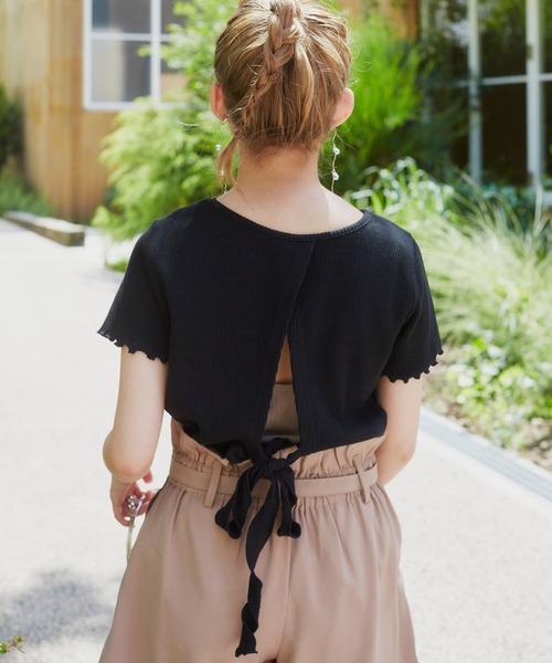 VANNIE U（ヴァニーユー）の「バックリボンカットソー（Tシャツ/カットソー・レディース・ブラック/ホワイト/ベージュ・FREE）」の2枚目の写真