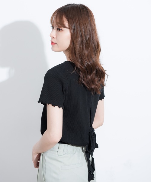 VANNIE U（ヴァニーユー）の「バックリボンカットソー（Tシャツ/カットソー・レディース・ブラック/ホワイト/ベージュ・FREE）」の17枚目の写真