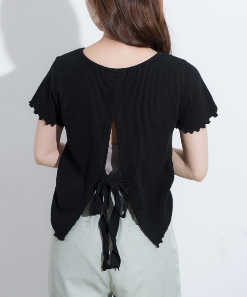 VANNIE U（ヴァニーユー）の「バックリボンカットソー（Tシャツ/カットソー・レディース・ブラック/ホワイト/ベージュ・FREE）」の9枚目の写真