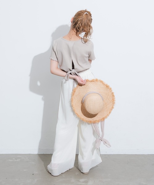 VANNIE U（ヴァニーユー）の「バックリボンカットソー（Tシャツ/カットソー・レディース・ブラック/ホワイト/ベージュ・FREE）」の15枚目の写真