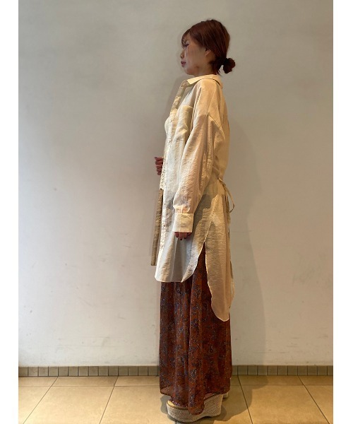 one way（ワンウェイ）の「シアーロングシャツ（シャツ/ブラウス・レディース・ベージュ/パープル/ライトグリーン・FREE）」の11枚目の写真