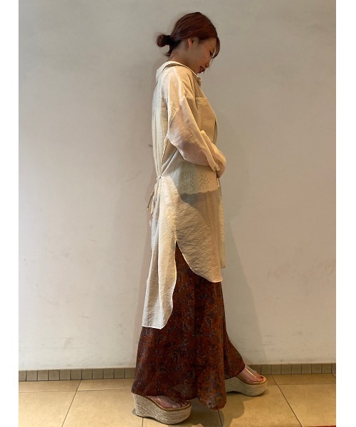 one way（ワンウェイ）の「シアーロングシャツ（シャツ/ブラウス・レディース・ベージュ/パープル/ライトグリーン・FREE）」の12枚目の写真