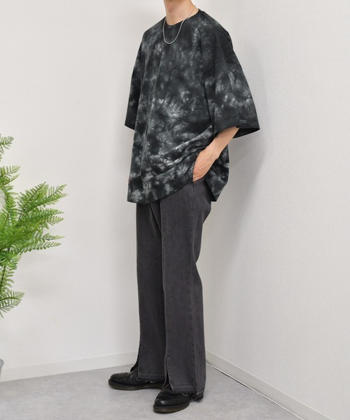 kutir（クティール）の「タイダイ柄ビッグTシャツ（Tシャツ/カットソー・メンズ・ベージュ/ネイビー/ブラック・LARGE/MEDIUM）」の8枚目の写真