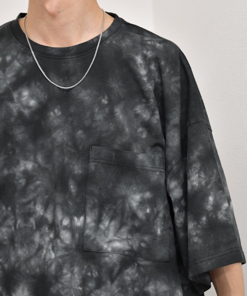 kutir（クティール）の「タイダイ柄ビッグTシャツ（Tシャツ/カットソー・メンズ・ベージュ/ネイビー/ブラック・LARGE/MEDIUM）」の11枚目の写真