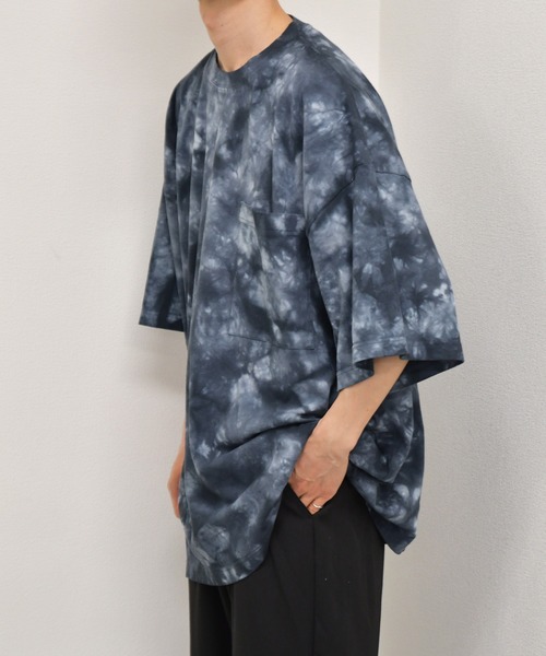 kutir（クティール）の「タイダイ柄ビッグTシャツ（Tシャツ/カットソー・メンズ・ベージュ/ネイビー/ブラック・LARGE/MEDIUM）」の22枚目の写真