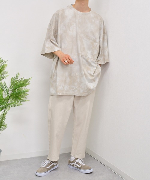 kutir（クティール）の「タイダイ柄ビッグTシャツ（Tシャツ/カットソー・メンズ・ベージュ/ネイビー/ブラック・LARGE/MEDIUM）」の16枚目の写真