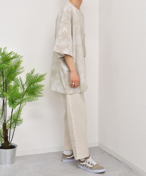 kutir（クティール）の「タイダイ柄ビッグTシャツ（Tシャツ/カットソー・メンズ・ベージュ/ネイビー/ブラック・LARGE/MEDIUM）」の19枚目の写真