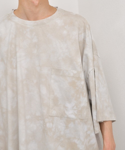 kutir（クティール）の「タイダイ柄ビッグTシャツ（Tシャツ/カットソー・メンズ・ベージュ/ネイビー/ブラック・LARGE/MEDIUM）」の20枚目の写真