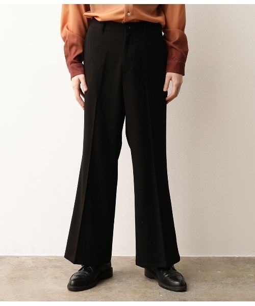 セール 秋冬最新シルエットパンツ テクスチャーtrワイドフレアパンツ スラックス Junred ジュンレッド のファッション通販 Zozotown