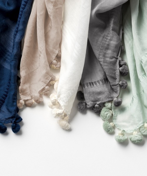 未使用DAMA COLLECTION ストライプ ポンポン付きシルク混ショール 000000004340-12-l.jpg?t=