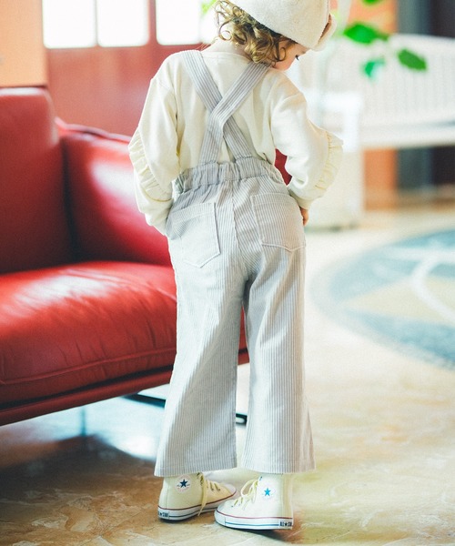 BRANSHES（ブランシェス）の「コーデュロイワイドパンツ（サロペット/オーバーオール・キッズ・ライトグレー/ピンク・90cm/110cm/100cm/120cm/130cm/140cm/150cm）」の4枚目の写真