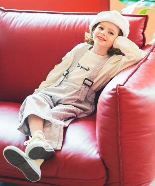 BRANSHES（ブランシェス）の「コーデュロイワイドパンツ（サロペット/オーバーオール・キッズ・ライトグレー/ピンク・90cm/110cm/100cm/120cm/130cm/140cm/150cm）」の5枚目の写真