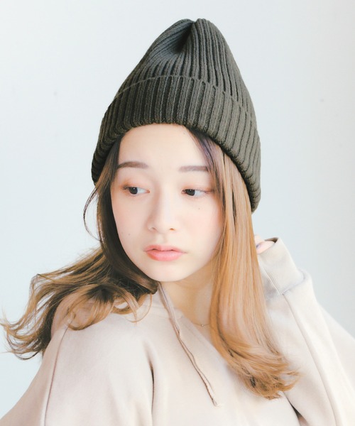 14+（イチヨンプラス）の「リブニット帽（ニットキャップ/ビーニー・レディース・ワインレッド/レッド系その他/ネイビー/ブルー系その他/カーキ/グリーン系その他/ブラック/ブラック系その他/ベージュ/ベージュ系その他・FREE）」の16枚目の写真