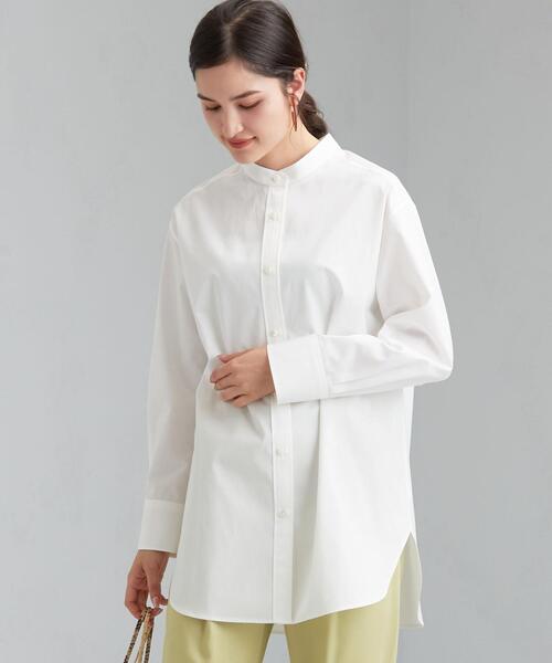 green label relaxing（グリーンレーベルリラクシング）の「[ 1_OF MINE ] FM バンドカラー シャツ ＜フリーサイズ＞（シャツ/ブラウス・レディース・ライトブルー/ライム/ホワイト/オフホワイト・FREE）」の13枚目の写真