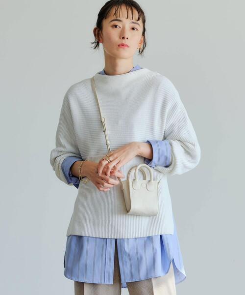 green label relaxing（グリーンレーベルリラクシング）の「[ 1_OF MINE ] FM バンドカラー シャツ ＜フリーサイズ＞（シャツ/ブラウス・レディース・ライトブルー/ライム/ホワイト/オフホワイト・FREE）」の6枚目の写真