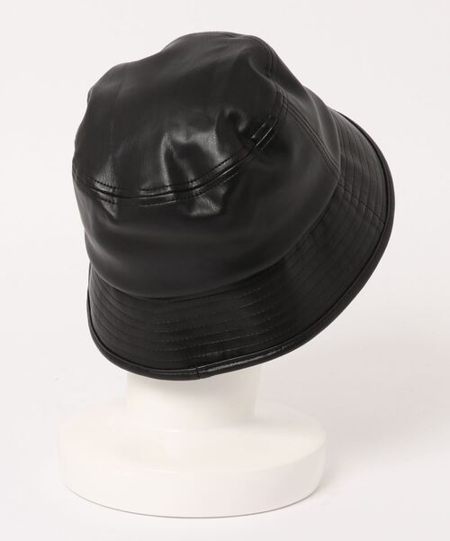 DouDou（ドゥドゥ）の「エコレザーバケットハット（ハット・レディース・ベージュ/ブラック・FREE）」の3枚目の写真