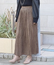 w closet | 線画フラワープリントプリーツワッシャー加工スカート(スカート)