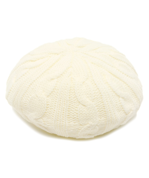 ONSPOTZ(オンスポッツ)の「NEW YORK HAT CABLE BERET(ハンチング/ベレー帽・レディース・チャコール/ナチュラル・FREE)」の3枚目の写真