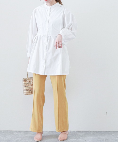 archives（アルシーヴ）の「ベストレイヤードブラウス（Tシャツ/カットソー・レディース・グリーン/パープル/オフホワイト・MEDIUM）」の8枚目の写真