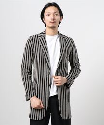 ROBES&CONFECTIONS | Robes&Confections/ローブス&コンフェクションズ/インターシャストライプコート(ステンカラーコート)