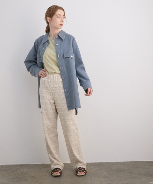 MADEMOISELLE ROPE'（マドモアゼル ロペ）の「<コットンストレッチ>ノースリーブTシャツ（Tシャツ/カットソー・レディース・ホワイト/ボルドー/ブラック/グリーン系その他2・38）」の14枚目の写真