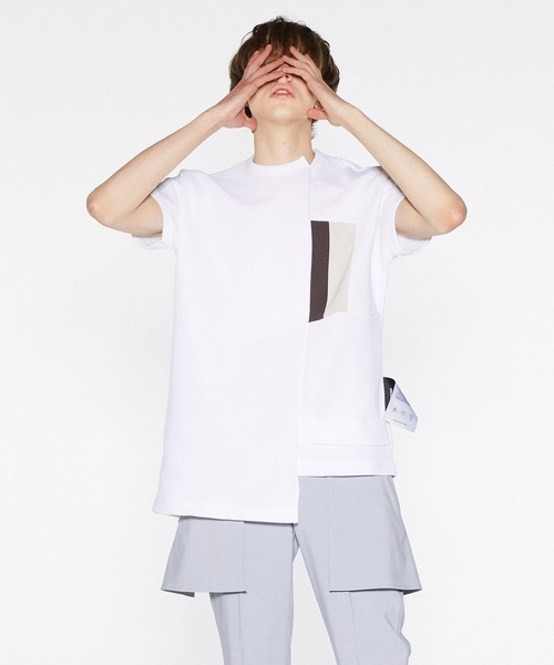 SHAREEF(シャリーフ)の「RIDGE TWILL SWITCHING DOLMAN S/S T(Tシャツ/カットソー・メンズ・ラベンダー/ホワイト/ブラック・2/3/1)」の1枚目の写真