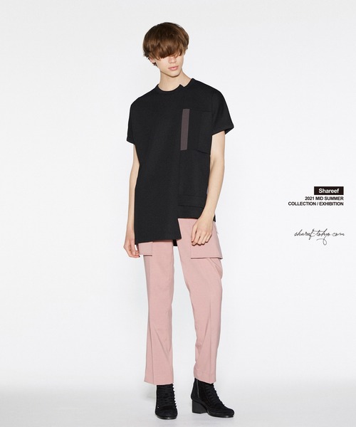SHAREEF(シャリーフ)の「RIDGE TWILL SWITCHING DOLMAN S/S T(Tシャツ/カットソー・メンズ・ラベンダー/ホワイト/ブラック・2/3/1)」の6枚目の写真