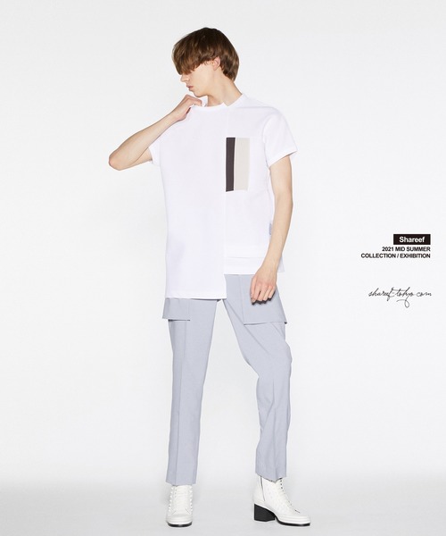 SHAREEF(シャリーフ)の「RIDGE TWILL SWITCHING DOLMAN S/S T(Tシャツ/カットソー・メンズ・ラベンダー/ホワイト/ブラック・2/3/1)」の11枚目の写真