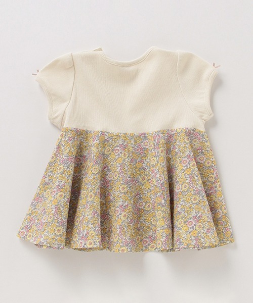 petit main（プティマイン）の「総柄ドッキングペプラムTシャツ（Tシャツ/カットソー・キッズ・オフホワイト/レッド/パープル/ブラック/ベージュ・80ｃｍ/90cm/100cm/110cm/120cm/130cm）」の7枚目の写真