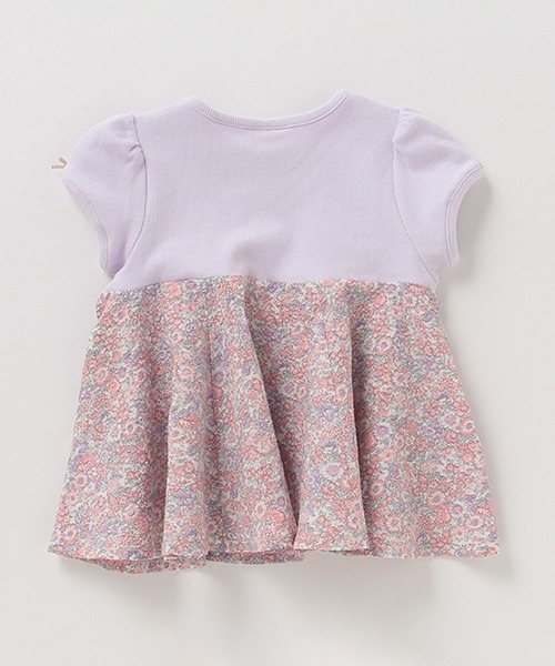 petit main（プティマイン）の「総柄ドッキングペプラムTシャツ（Tシャツ/カットソー・キッズ・オフホワイト/レッド/パープル/ブラック/ベージュ・80ｃｍ/90cm/100cm/110cm/120cm/130cm）」の8枚目の写真