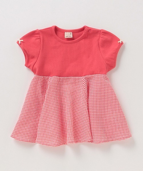 petit main（プティマイン）の「総柄ドッキングペプラムTシャツ（Tシャツ/カットソー・キッズ・オフホワイト/レッド/パープル/ブラック/ベージュ・80ｃｍ/90cm/100cm/110cm/120cm/130cm）」の17枚目の写真