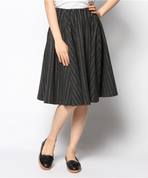 Kastane（カスタネ）の「【Kastane】Wタックステッチスカート（スカート・レディース・その他18/ブラウン/ネイビー・FREE）」の5枚目の写真