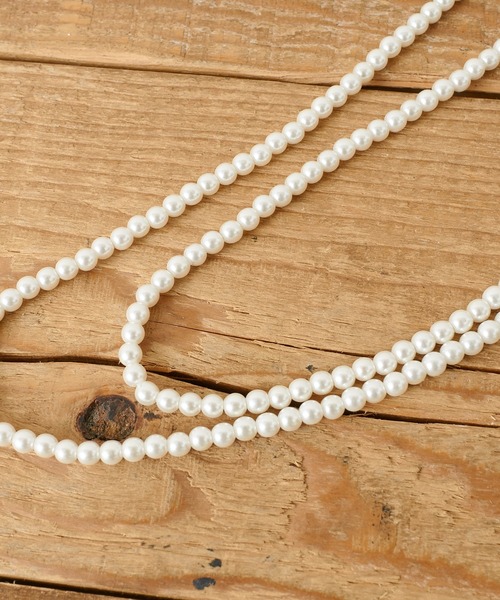 CIAOPANIC TYPY(チャオパニックティピー)の「lil2連パールネックレス(ネックレス・レディース・ホワイト・ONE SIZE)」の4枚目の写真