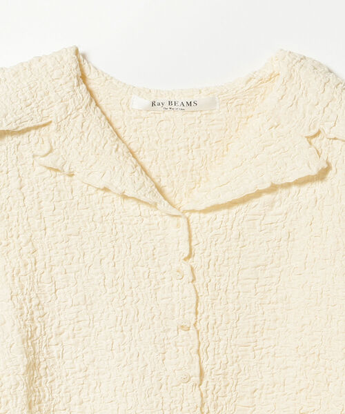 Ray BEAMS（レイビームス）の「Ray BEAMS / シャーリング オープンカラー シャツ（シャツ/ブラウス・レディース・オフホワイト/グリーン/ブラック・ONE SIZE）」の21枚目の写真