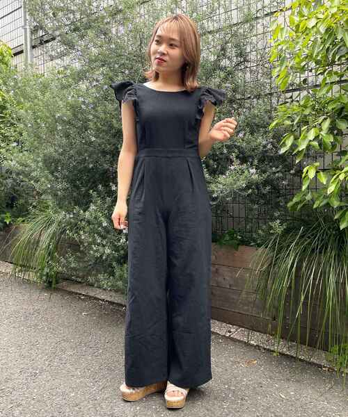 MAJESTIC LEGON（マジェスティックレゴン）の「ピクニックサロペット（サロペット/オーバーオール・レディース・ライトグレー/ブラック/ベージュ・SMALL/MEDIUM）」の13枚目の写真