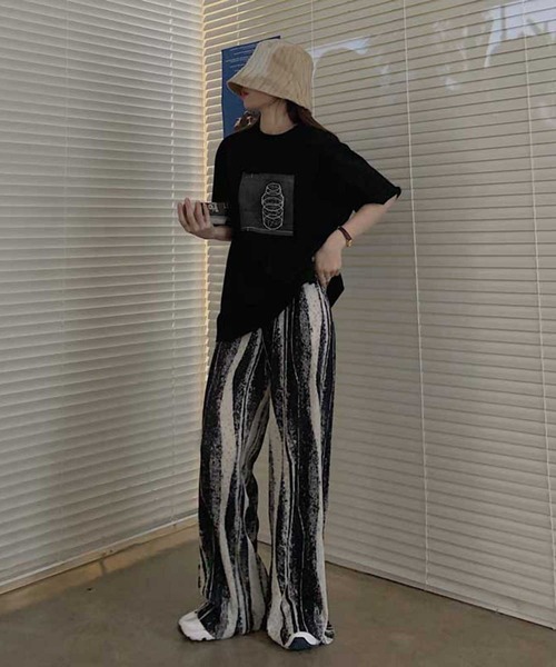 MANGROVE（マングローブ）の「インクペインティングストライププリーツパンツ（その他パンツ・レディース・ブルー/グリーン/ブラック・FREE）」の15枚目の写真