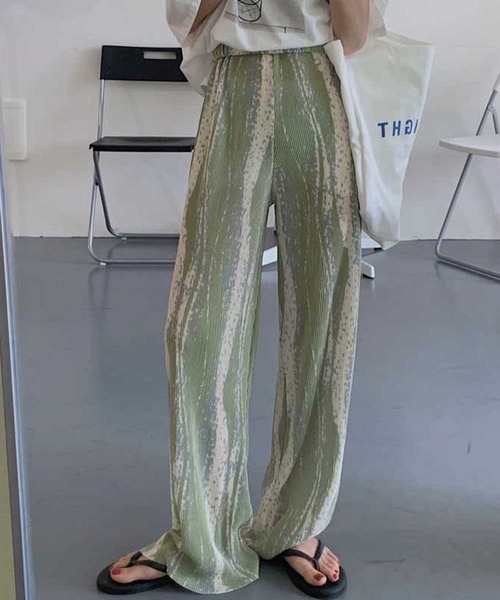 MANGROVE（マングローブ）の「インクペインティングストライププリーツパンツ（その他パンツ・レディース・ブルー/グリーン/ブラック・FREE）」の17枚目の写真