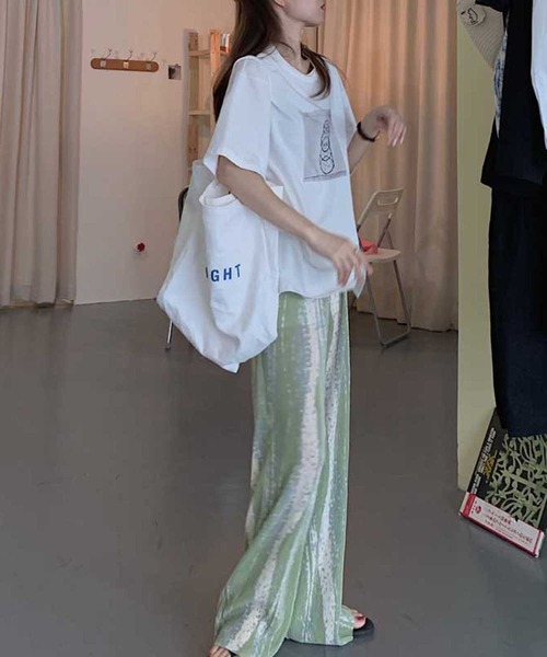 MANGROVE（マングローブ）の「インクペインティングストライププリーツパンツ（その他パンツ・レディース・ブルー/グリーン/ブラック・FREE）」の11枚目の写真