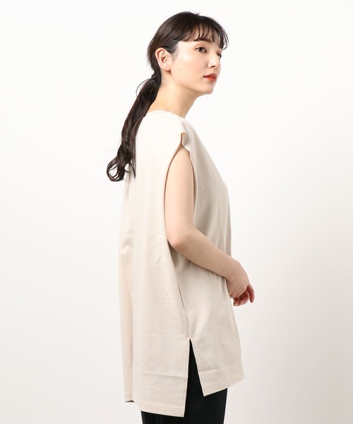 4youstory（フォーユーストーリー）の「ラグランスリーブロングTシャツ（Tシャツ/カットソー・レディース・ブラック/アイボリー/モカ/サンドベージュ/ラベンダー・MEDIUM）」の6枚目の写真