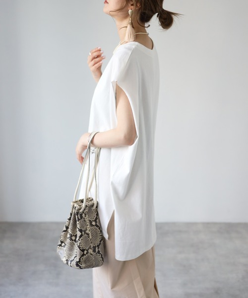 4youstory（フォーユーストーリー）の「ラグランスリーブロングTシャツ（Tシャツ/カットソー・レディース・ブラック/アイボリー/モカ/サンドベージュ/ラベンダー・MEDIUM）」の9枚目の写真