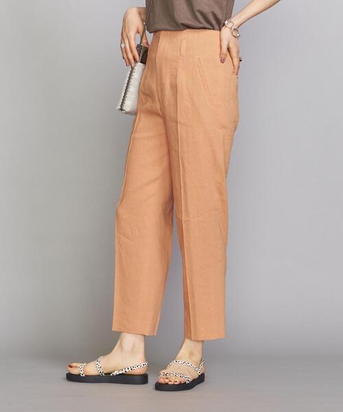BEAUTY&YOUTH UNITED ARROWS(ビューティーアンドユースユナイテッドアローズ)の「BY 麻ブレンドハイウエストクロップドテーパードパンツ 2 -ウォッシャブル-(その他パンツ・レディース・オレンジ・MEDIUM/SMALL/LARGE)」の1枚目の写真