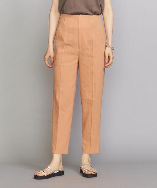BEAUTY&YOUTH UNITED ARROWS(ビューティーアンドユースユナイテッドアローズ)の「BY 麻ブレンドハイウエストクロップドテーパードパンツ 2 -ウォッシャブル-(その他パンツ・レディース・オレンジ・MEDIUM/SMALL/LARGE)」の2枚目の写真