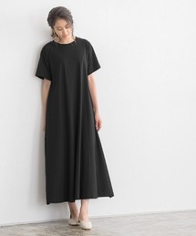 汗ジミ防止 半袖Aラインワンピース
